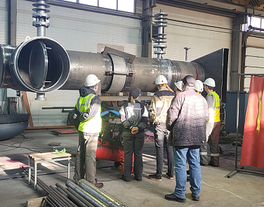 Газоход перед пневмоиспытаниями